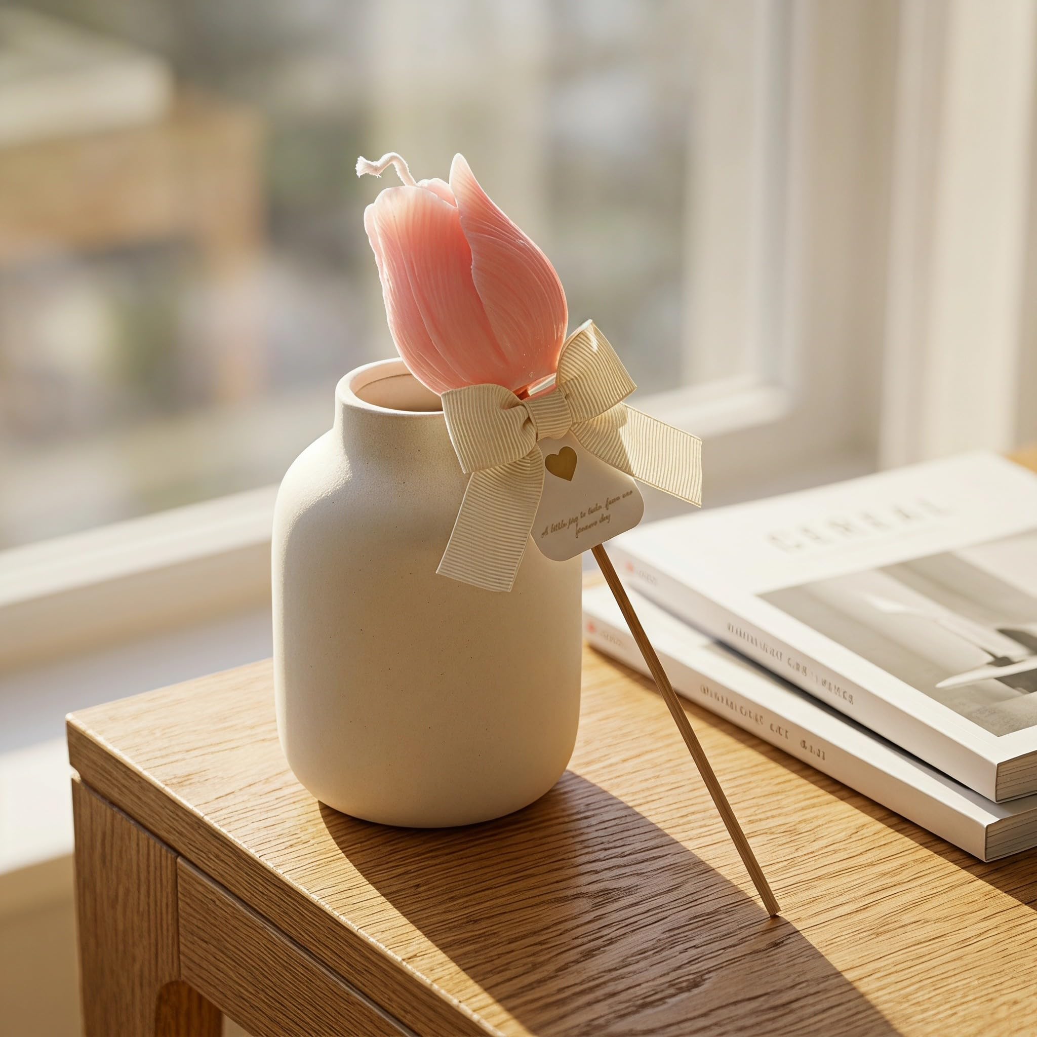 Lurrose 4 candele profumate a forma di tulipano, design realistico di tulip