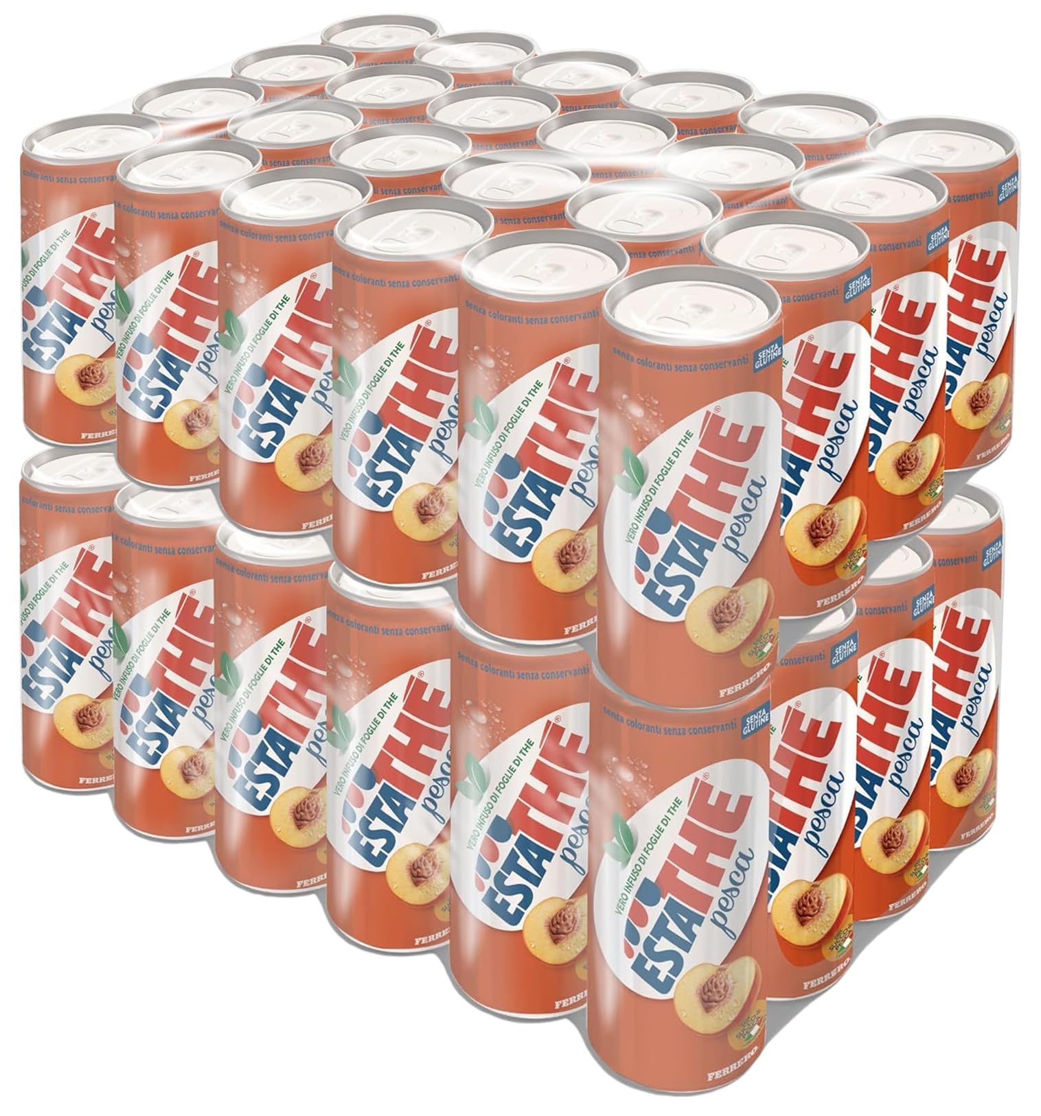 Bevanda PESCA al Thé per estathe, Senza Glutine, 330ml (2025) [MAXI BOX con 48 Lattine]
