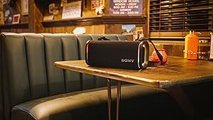 Sony ULT Field 5 Wireless Portable Bluetooth Speaker, IP67 Waterproof, Dustproof, and Rustproof with Enhanced Bass, 25 Hour Battery, 360 Party Light, and Shoulder Strap (SRSULT50B), Black