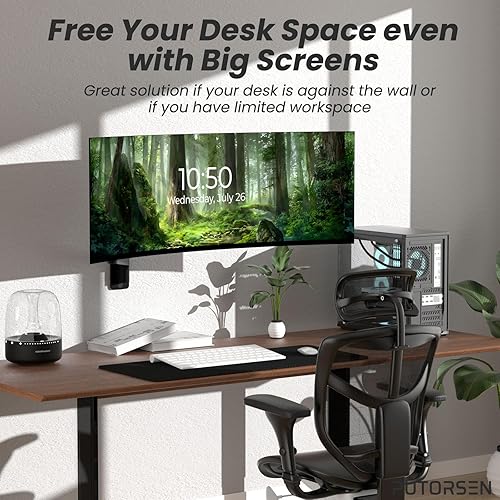 Miniatura 2 de PUTORSEN Soporte de pared para monitor ultra ancho de alta calidad de 17-49 pulgadas, brazo de monitor de montaje en pared individual resistente de
