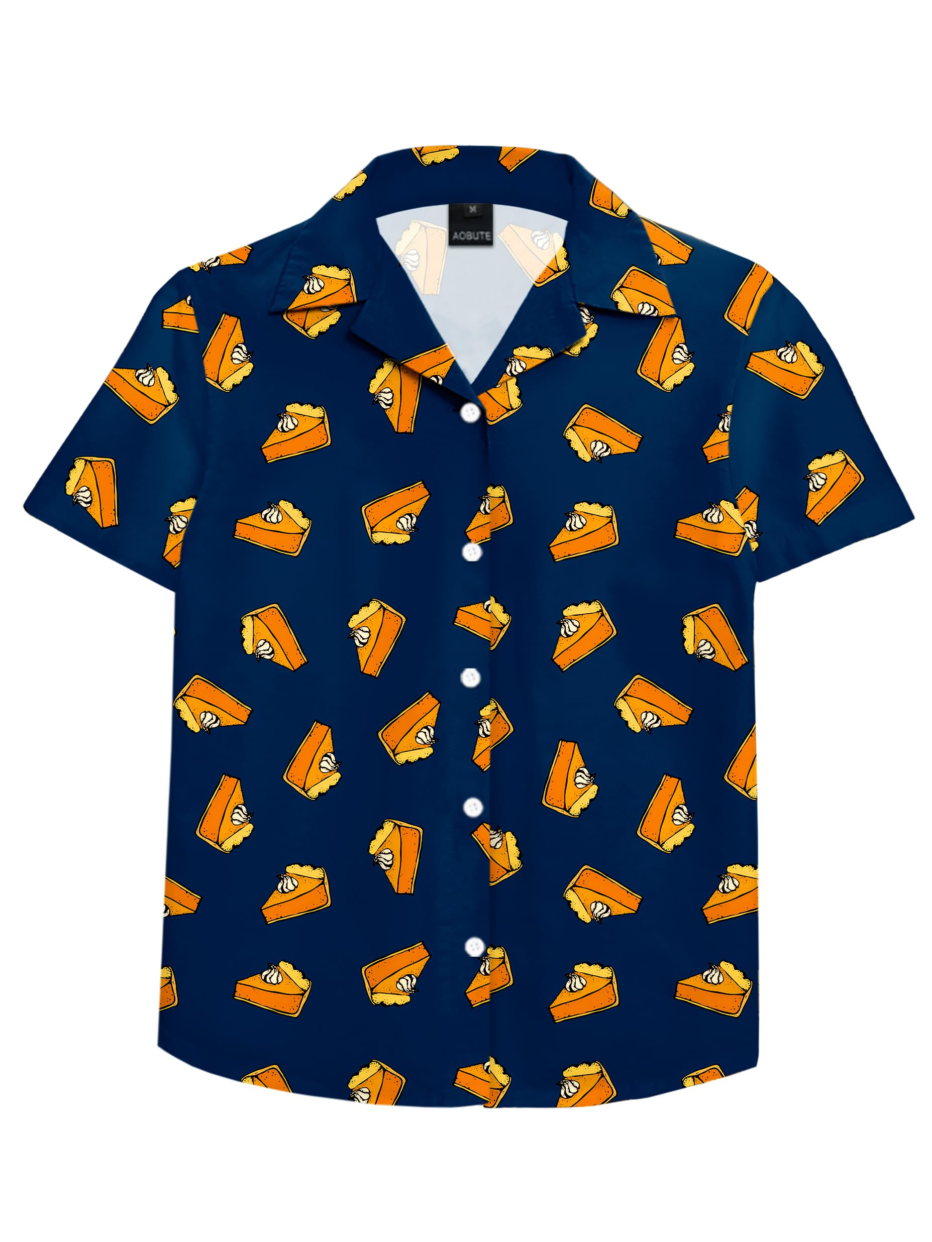AOBUTE Unisex Kids Hawaiian Shirt Boys Button Up Shirts Girls Short Sleeve Aloha Golf Top 5-14 Years