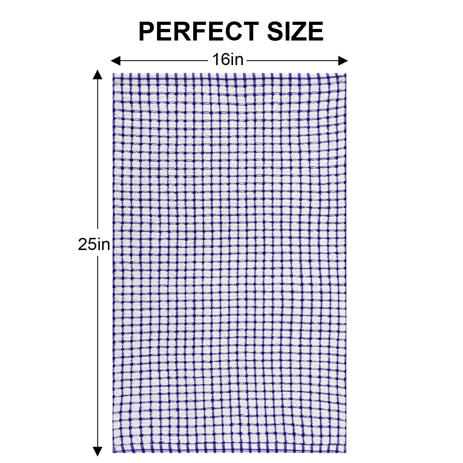 Kitinjoy Baumwolle 12 Stück Frottee Küchentücher, 40x60 cm Superweiche und saugfähige Geschirrtücher, schnell trocknende Handtücher zum Trocknen der Küche, Mehrfarben