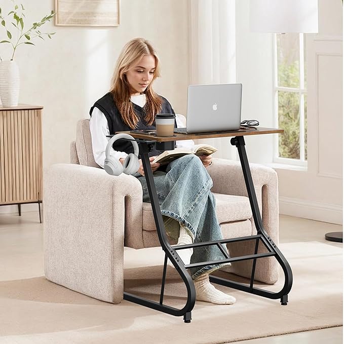 Escritorio Ajustable Standing Desk 75x70 cm Marrón Rustico miniatura 6