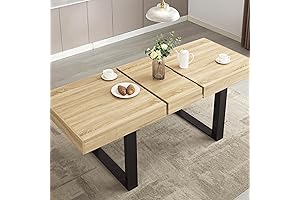 STHOUYN Natural Wood 63"-79" Extendable Dining Table