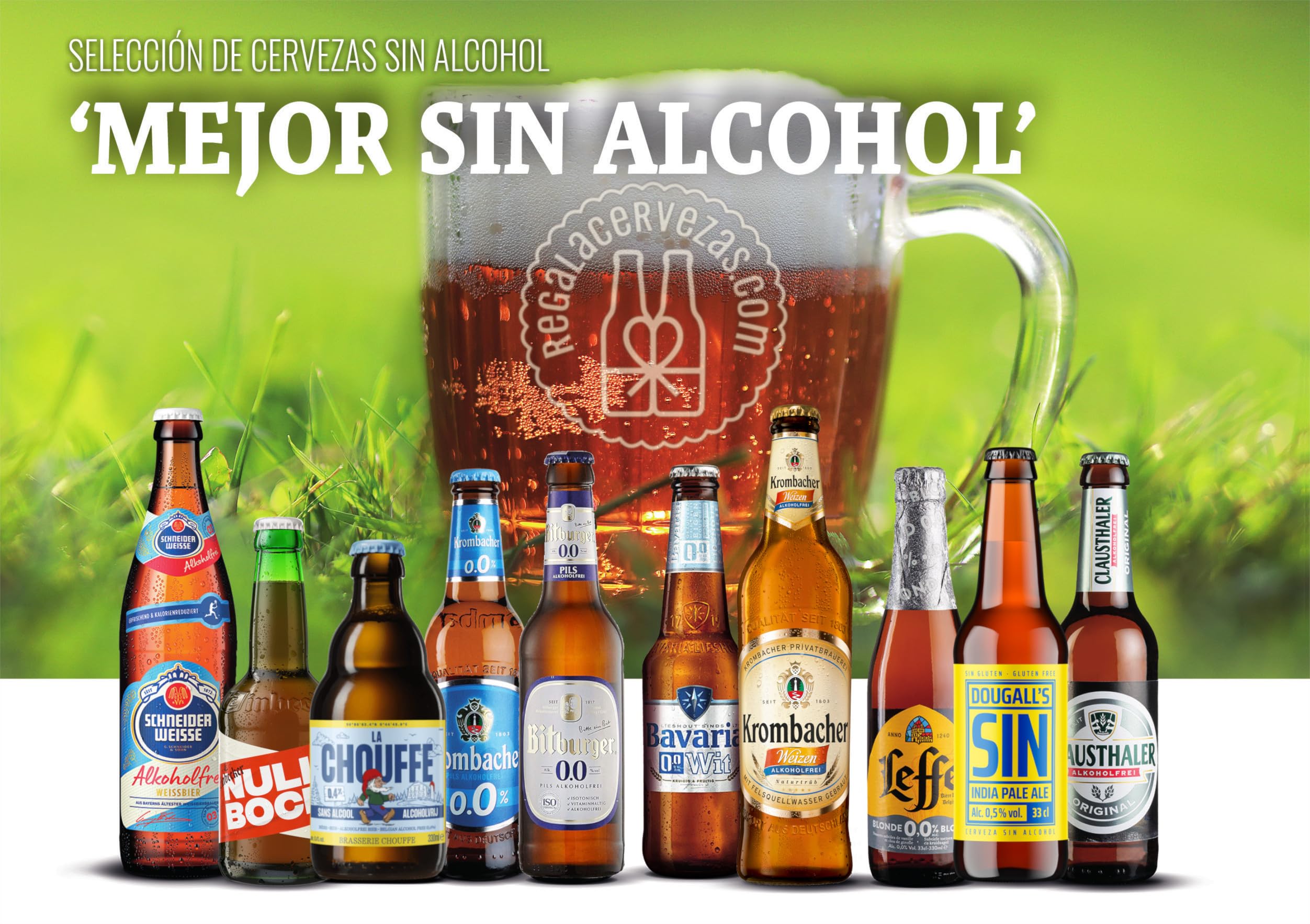 Cervezus Pack Cervezas sin Alcohol, Pack de 10 Variedades
