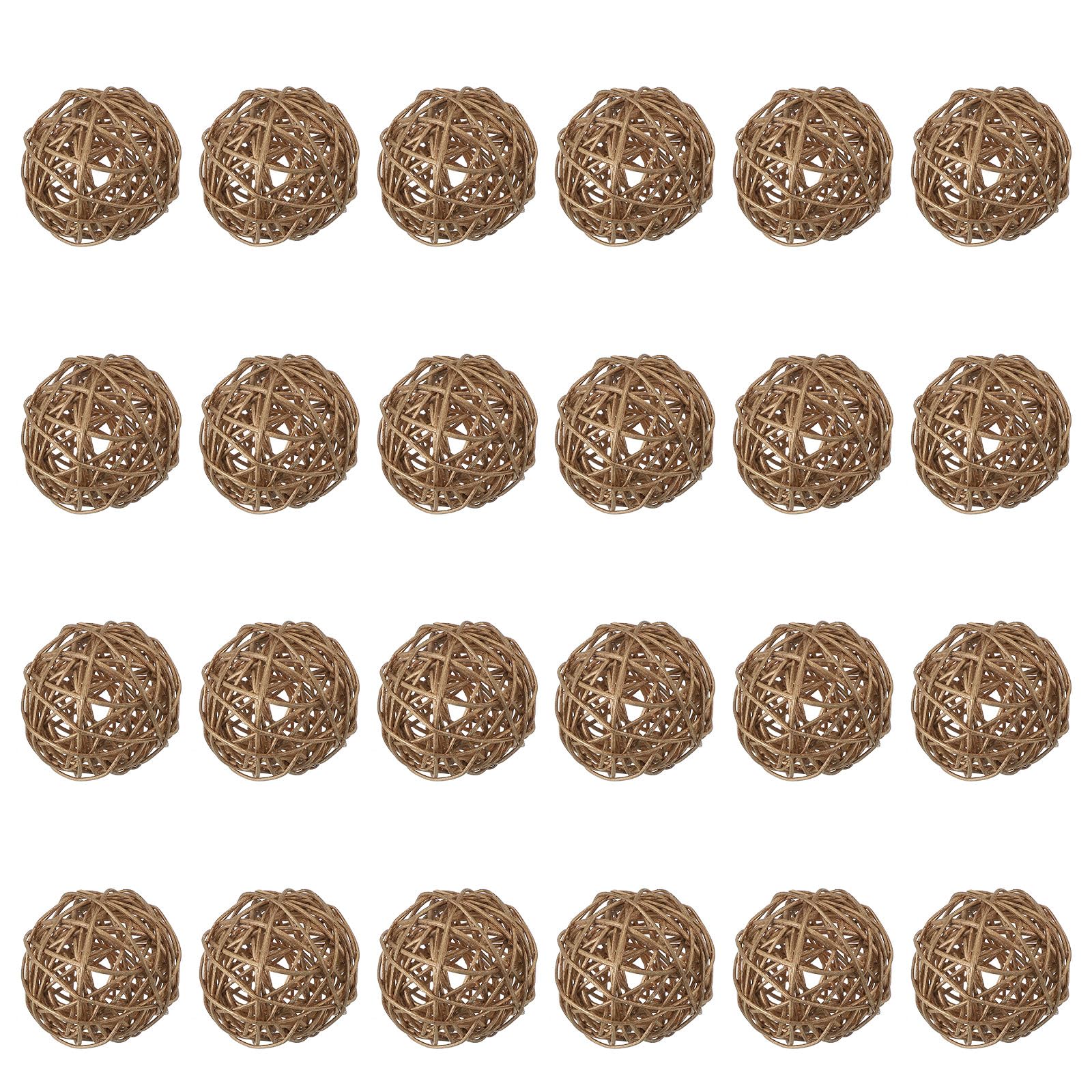 Boules en rotin de 6,1 cm pour centre de table de mariage chic et décoration de fête
