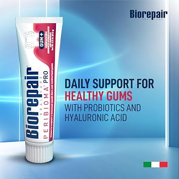 BIOREPAIR Peribioma Pro - Hydroxyapatite Toothpaste for Daily Use, Fluoride Free Toothpaste for Healthy Mouth & Gums, Helps Prevents Plaque Formation, Oral Care Adults & Kids, 3.39Ozx12, Made in Italy