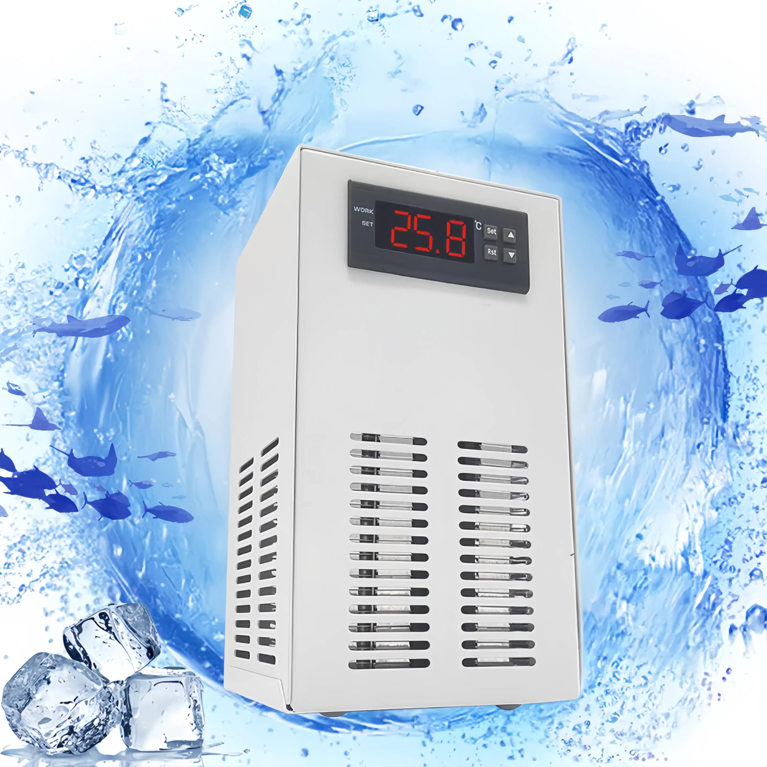 Refrigeratore D'acqua per Acquario, Funzionamento Silenzioso 2 in 1, Regolazione Rapida del Raffreddamento, del Raffreddamento e del Riscaldamento per Acquario ≤20 Litri con