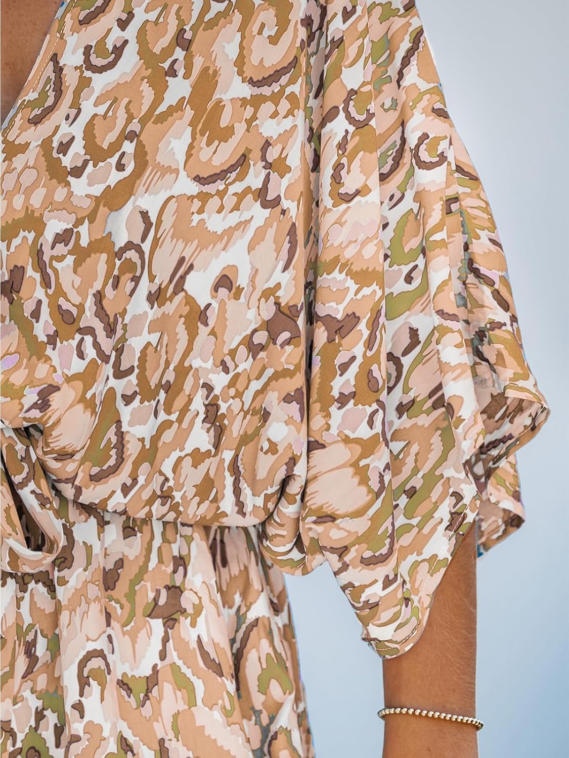 CUPSHE Women's Summer Romper Lace Up Printed Half Sleeves Casual Wide leg Vacation Outfit Mini One Piece Jumpsuit - Image 6