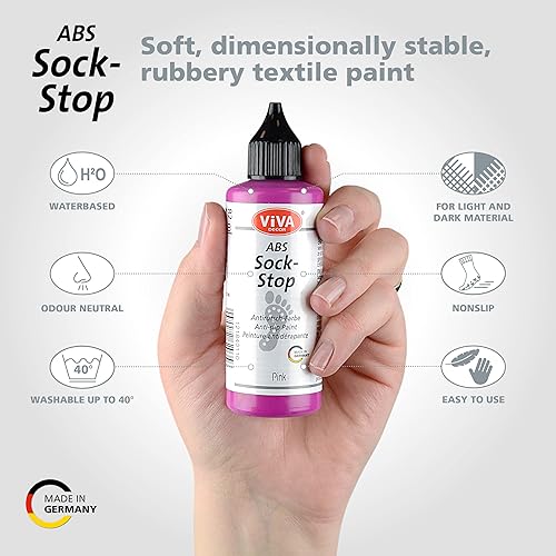 Miniatura 20 de Viva Decor ABS Sock Stop (2.77 onzas líquidas, negro) – Pintura de tela para calcetines antideslizantes, tapetes de baño y más – sin látex, a base