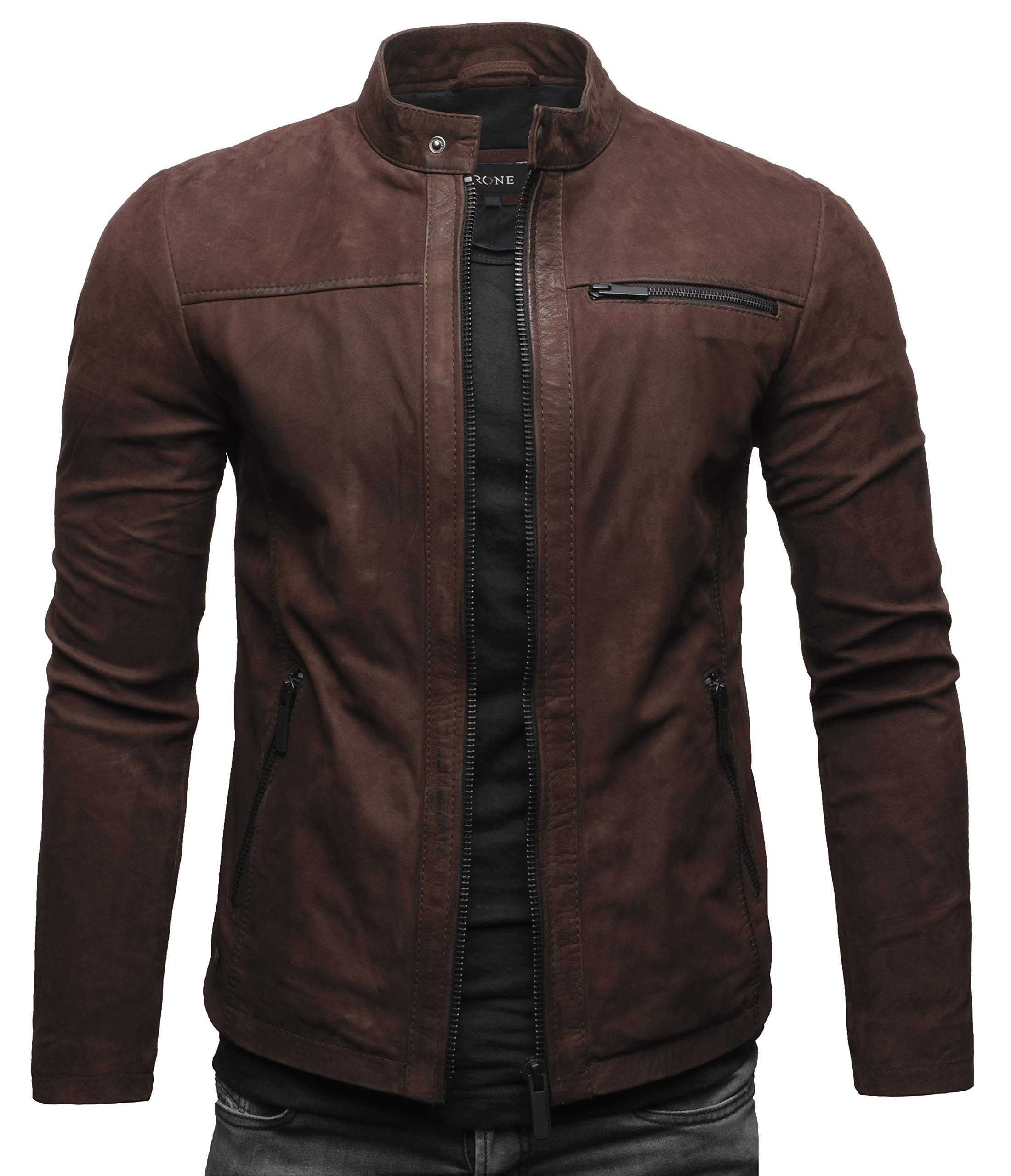 Crone Epic Herren Lederjacke Cleane Basic Leder Jacke in vielen Varianten und Farben