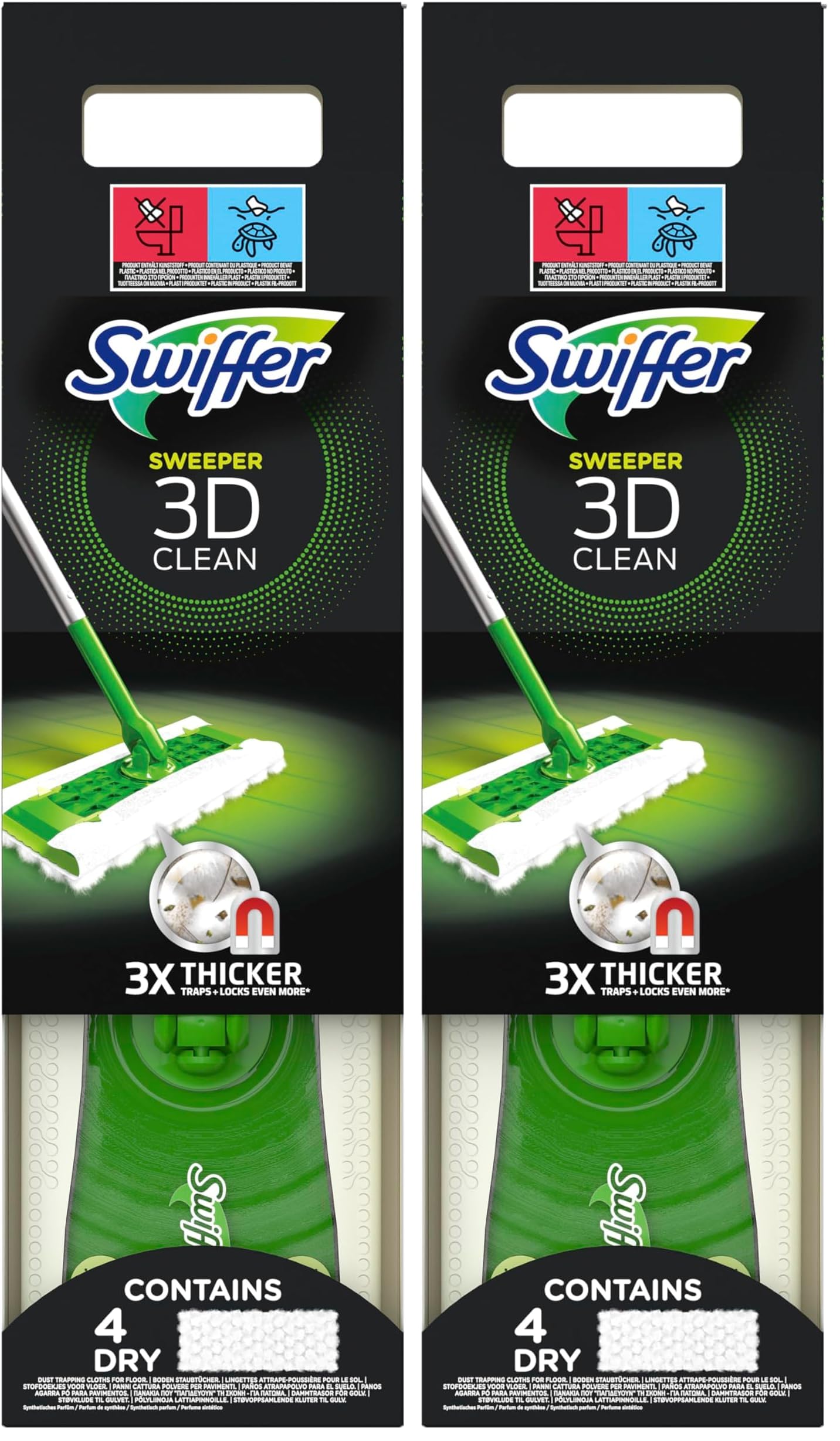 Swiffer Balai 3D Clean Kit de Démarrage complet avec 12 lingettes nettoyantes