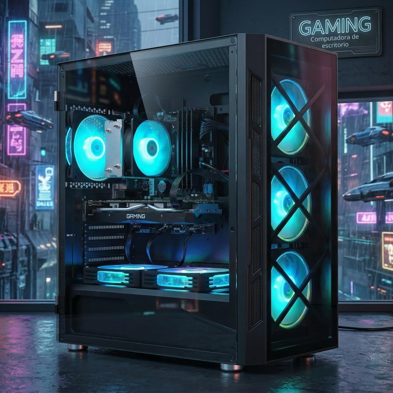 STGsivir PC Gaming, Ordenador de Sobremesa Gaming, Core i7 hasta 3.9GHz, Geforce GTX 1660 Super 6GB GDDR6, 32GB RAM,1TB SSD,WiFi 6,BT5.0,RGB Ventiladores x6,Windows11 Pro