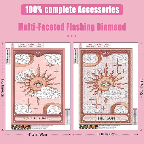 Miniatura 9 de KICHANG Kit de pintura de diamantes de gato de flores, kits de pintura de diamante 5D para adultos, pintura de diamantes de bricolaje para