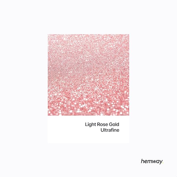 Light Rose Gold Glitter Shaker, 130g Ultrafine Glitter, Crafts 1/128" Metallic Flake Light Rose Gold Sequins, Resin & Epoxy Crafts, Decorating, Halloween, Christmas Nail, Face, Hemway - 2