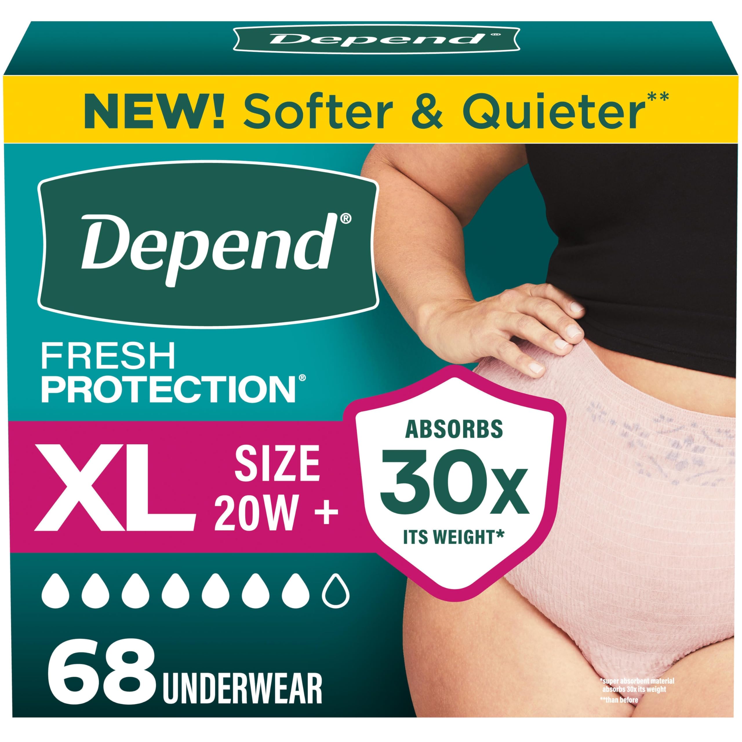 Depend Fresh Protection Maximum Incontinence Underwear for Women
