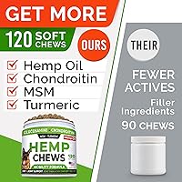 Vista 3 de STRELLALAB Golosinas de cáñamo + glucosamina para perros, suplemento de cadera y articulaciones, con aceite de cáñamo + proteína, condroitina, MSM