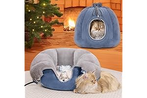 Warm and Cozy Haven for Feline Relaxation: Rywell's Heated Cat Bed