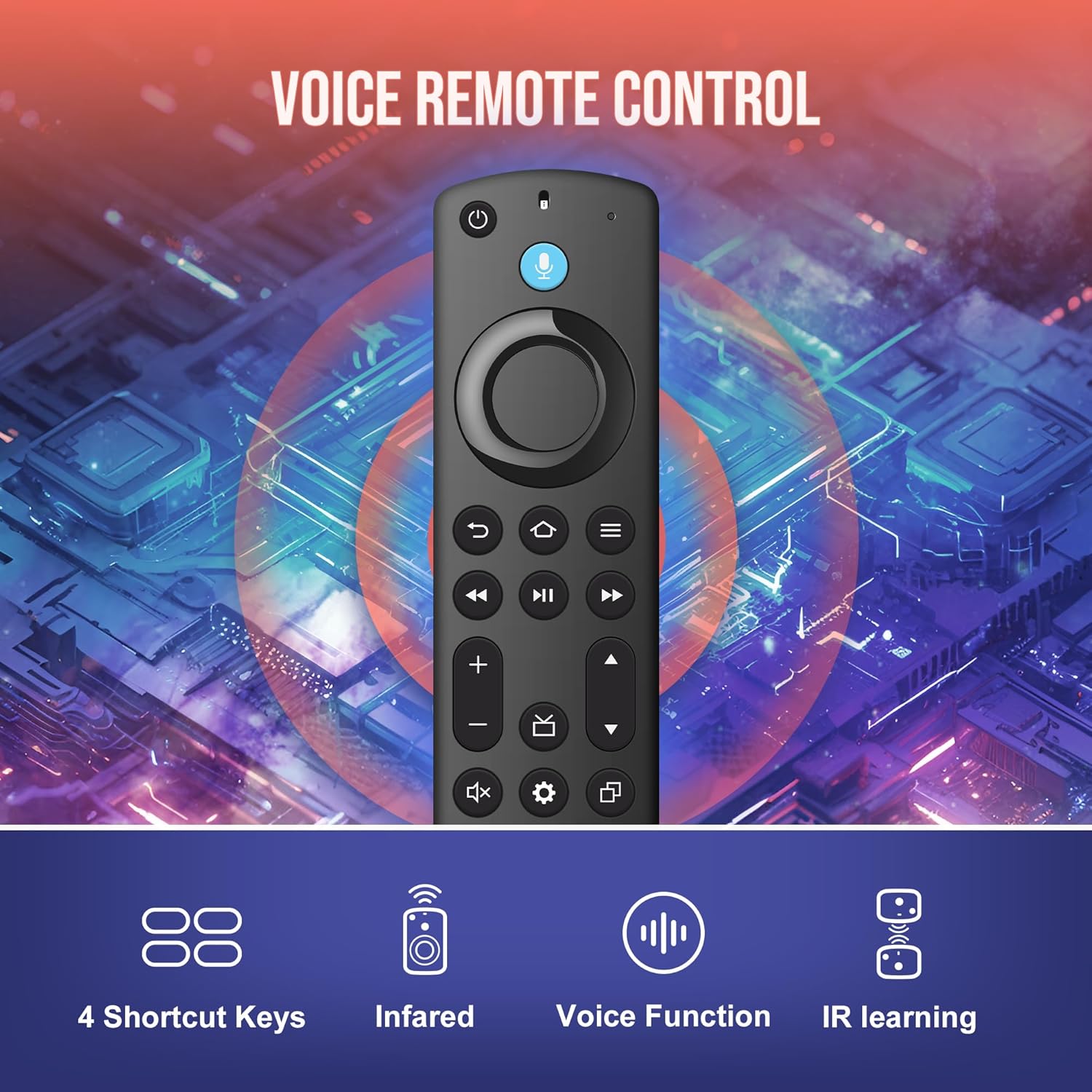 Replacement Firestick Remote Control Fit for Fire Smart TV Stick 4K MAX/4K (1st/2nd Gen), TV Stick 2nd Gen/3rd Gen/Lite/HD, TV Cube (1st/2nd/3rd Gen),Smart TV (3rd Gen)