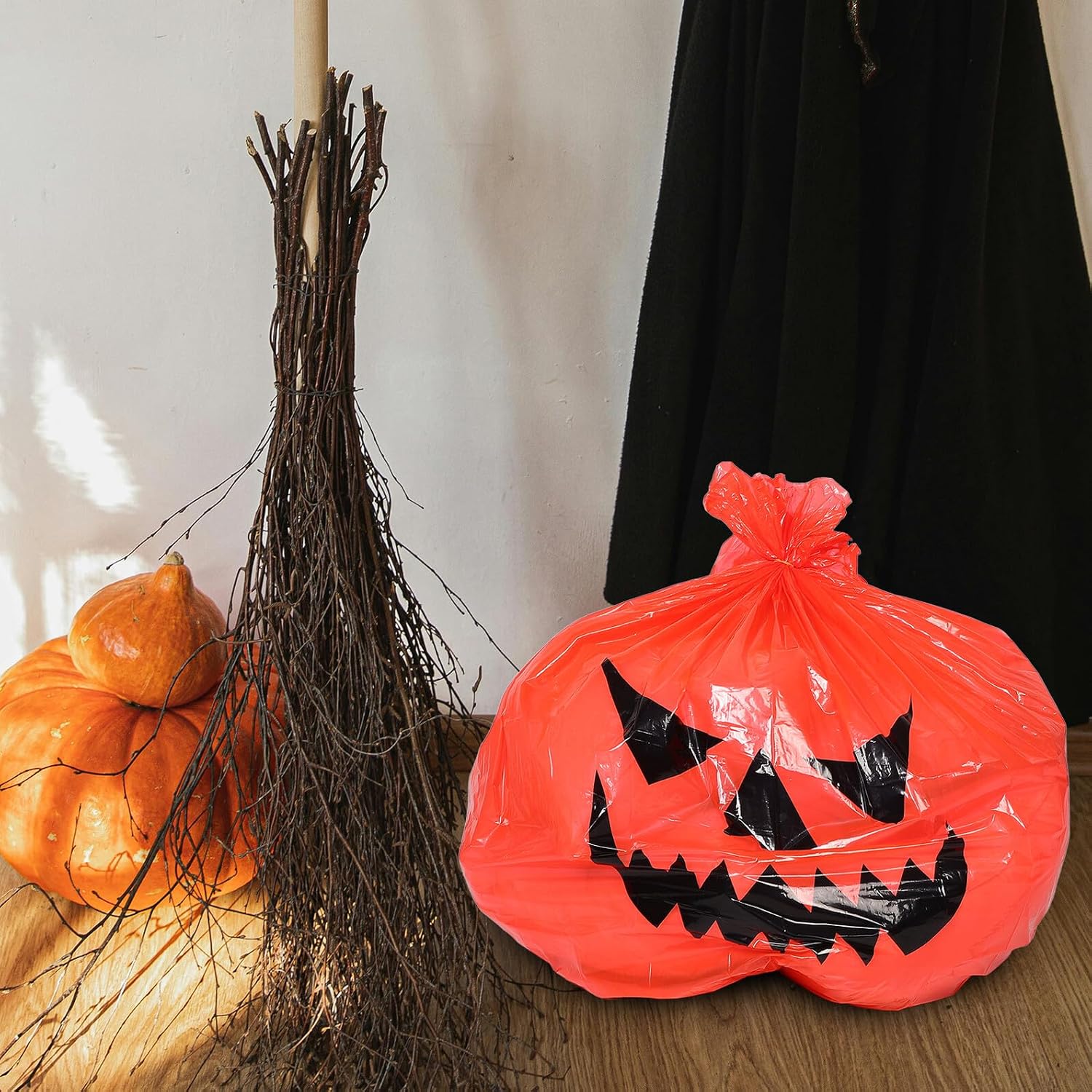 MAGICLULU Pumpkin Leaf Garden Waste Bags 3pcs Large Capacity Yard Trash Containers Heavy-duty Lawn and Leaf Bags for Outdoor Garden Waste Collection and Yard Cleanup