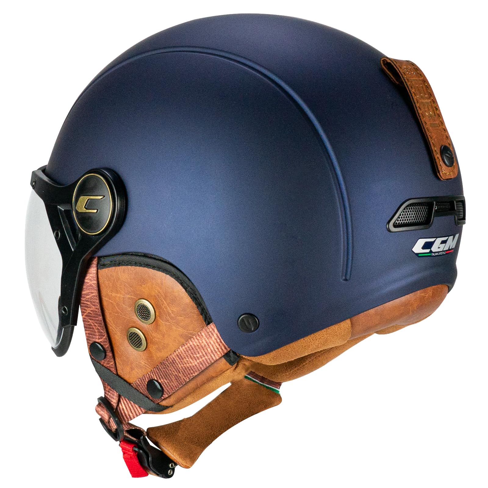 CGM Casque de vélo, Ski, E-Bike, 801V EBI Vintage Bleu satiné, M (57-58cm)