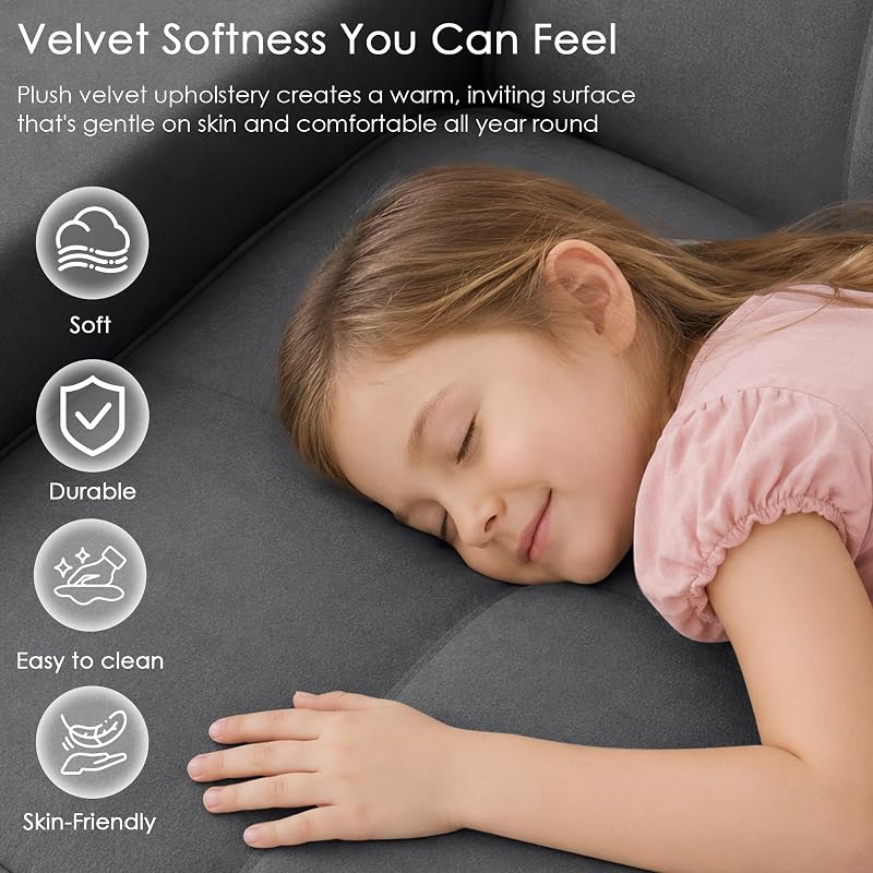 QSQG 54'' Sleeper Sofa Bed, Convertible Pull Out Couch(DeepGray) image 5