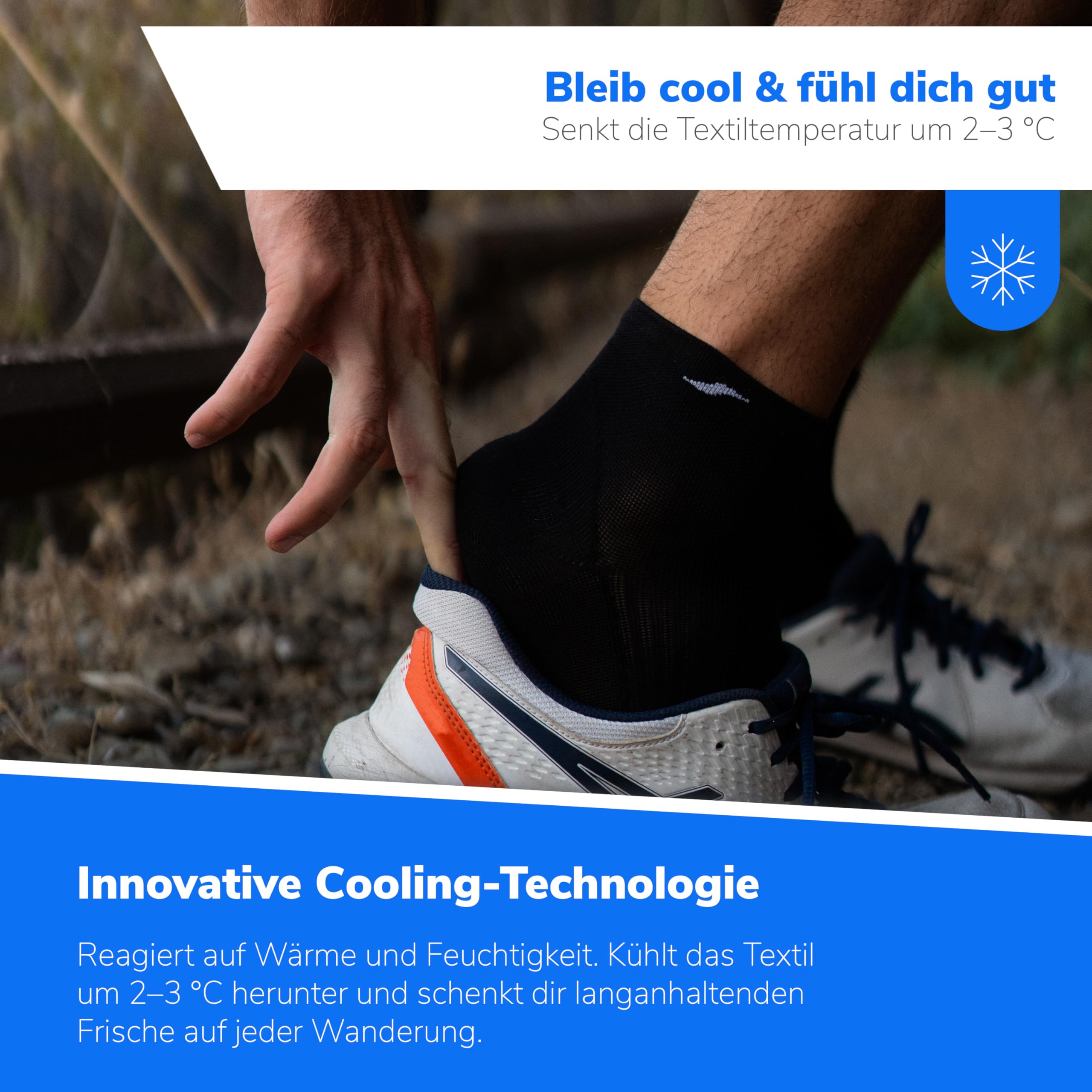 Safersox Kurze Wandersocken, Atmungsaktive, Kühlende Sommer Trekkingsocken, Leicht & Stabilisierend, Unisex, Herren, Damen, 3er Pack