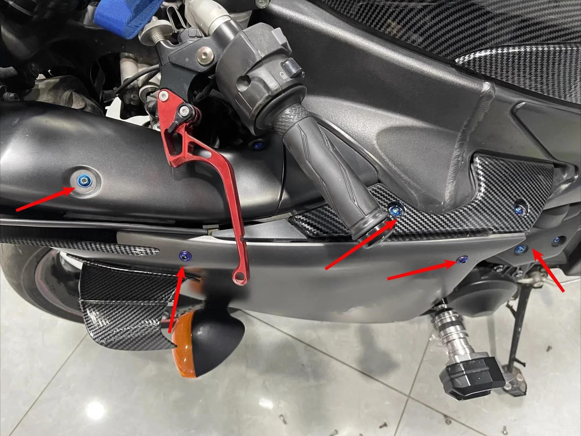 Motorrad Motorrad Schrauben Verkleidung Bolzen Muttern Karosserieschrauben Für Aprilia 195 Stück Zubehör(Gold)