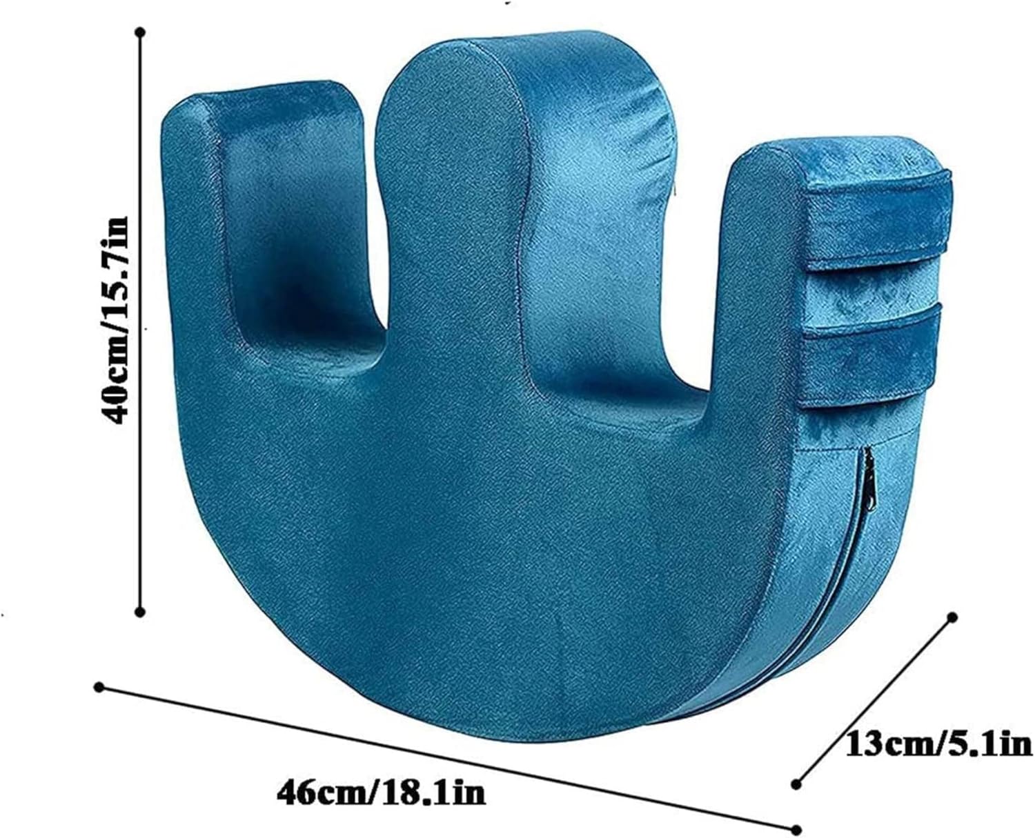 U-Shaped Household Bed Sore Cushion Pillow Elderly Turn Over Device Light Velvet Breathable Bed Turn Over Assist for Patients Caring Lying in Bed - Blue