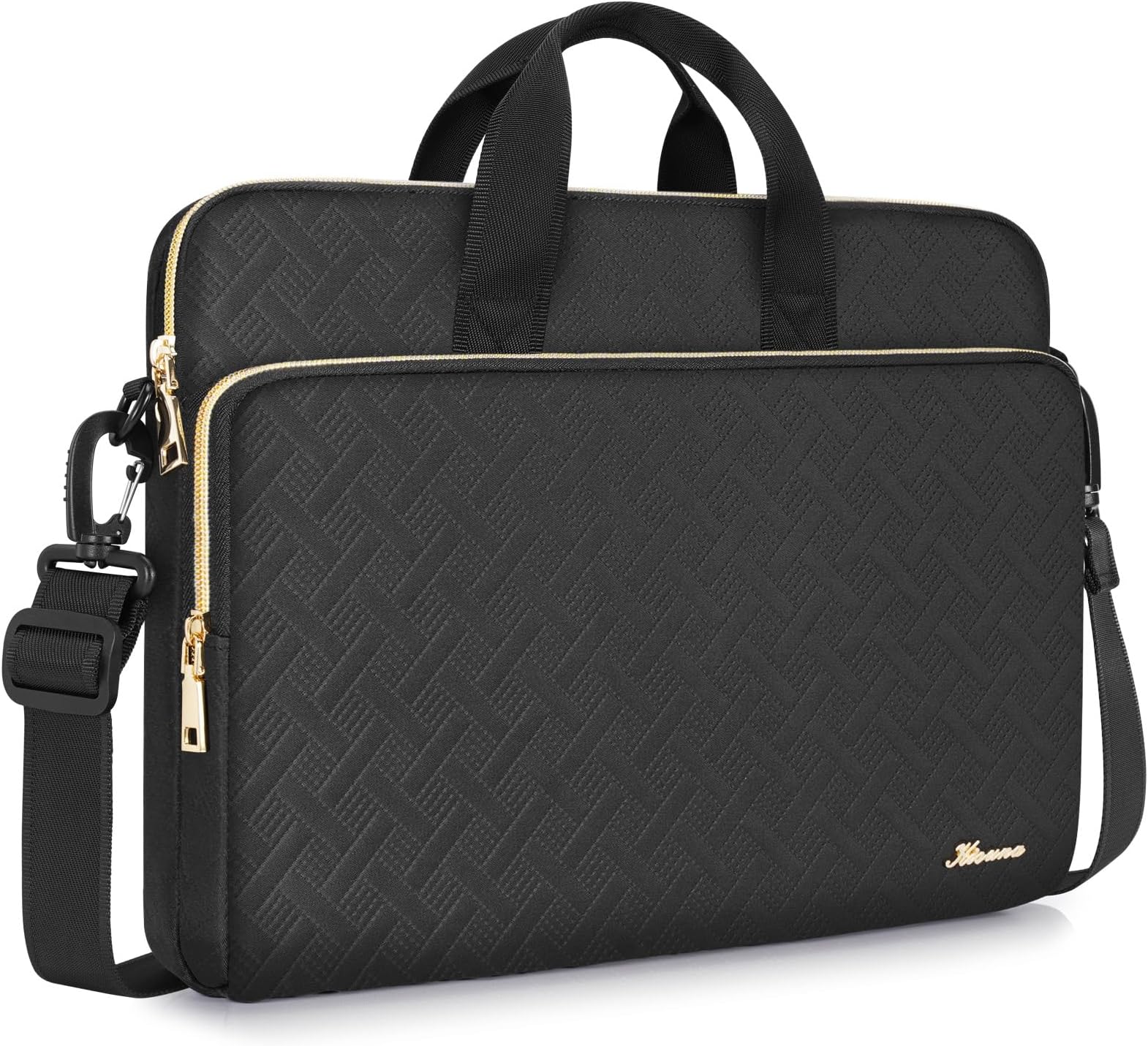 Laptop Sleeve Case 15.6 Inch Shoulder Bag Computer Handbag for 16" MacBook Pro Air M1 M2 Max/16 Lenovo IdeaPad Flex 5i/15 IdeaPad Gaming 3i /Slim 3i /Pro 5i/Dell XPS 15/HP, Black