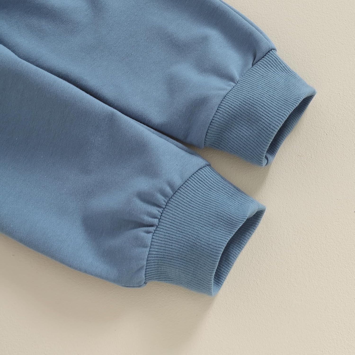 Toddler Baby Boy Girl Fall Winter Outfit Basic Solid Color Crewneck Long Sleeve Sweatshirt Top Jogger Pants Set - Image 7