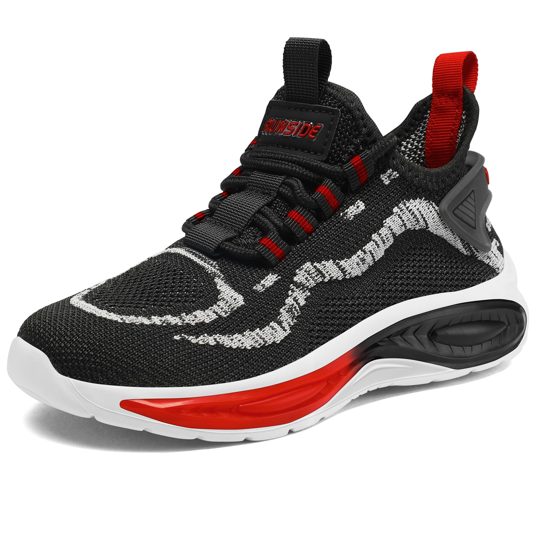 RUNSIDE Boys Girls Sneakers, Lace up Kids Tennis Shoes for Walking/Running Lightweight Breathable Gym Shoes Outdoor, Little Kid/Big Kid