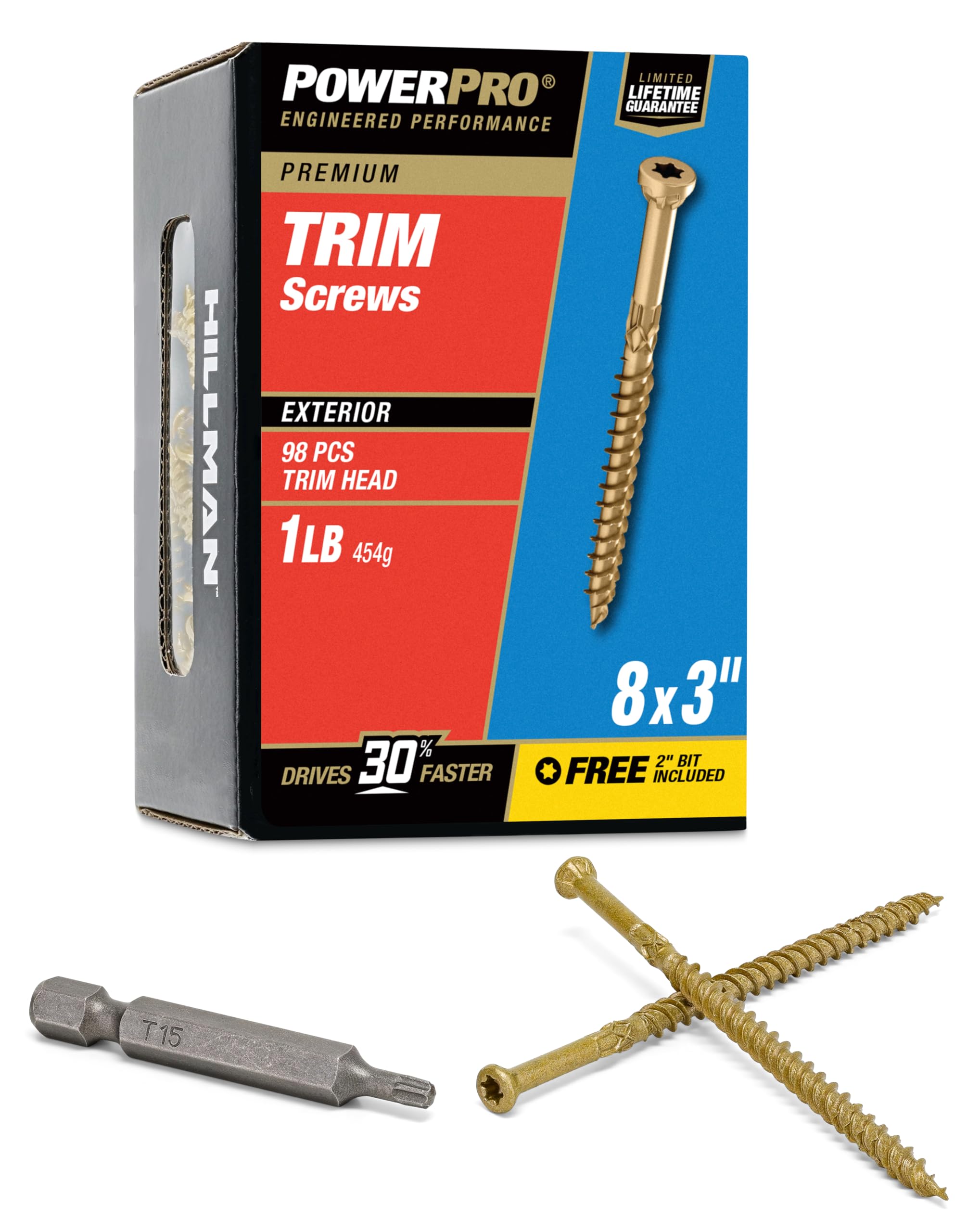 Amazon.com: Power Pro 48633 Trim Screws, #8 x 3, All Purpose Wood