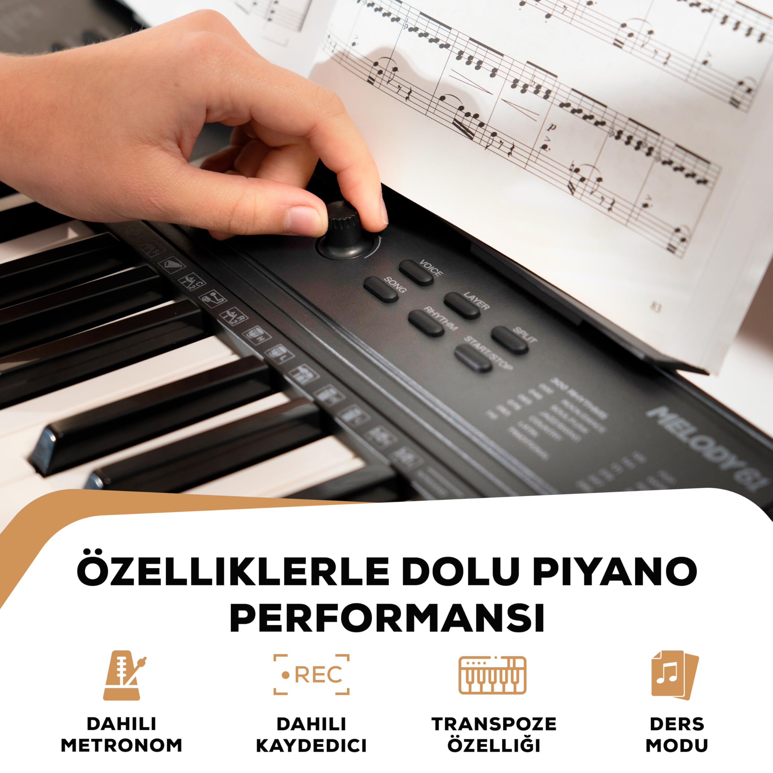 【key-bee 】WorksAlex Elmsley1&2 Alesis Melody 61 Başlangıç Seviyesi Piyano Elektronik Org Klavye