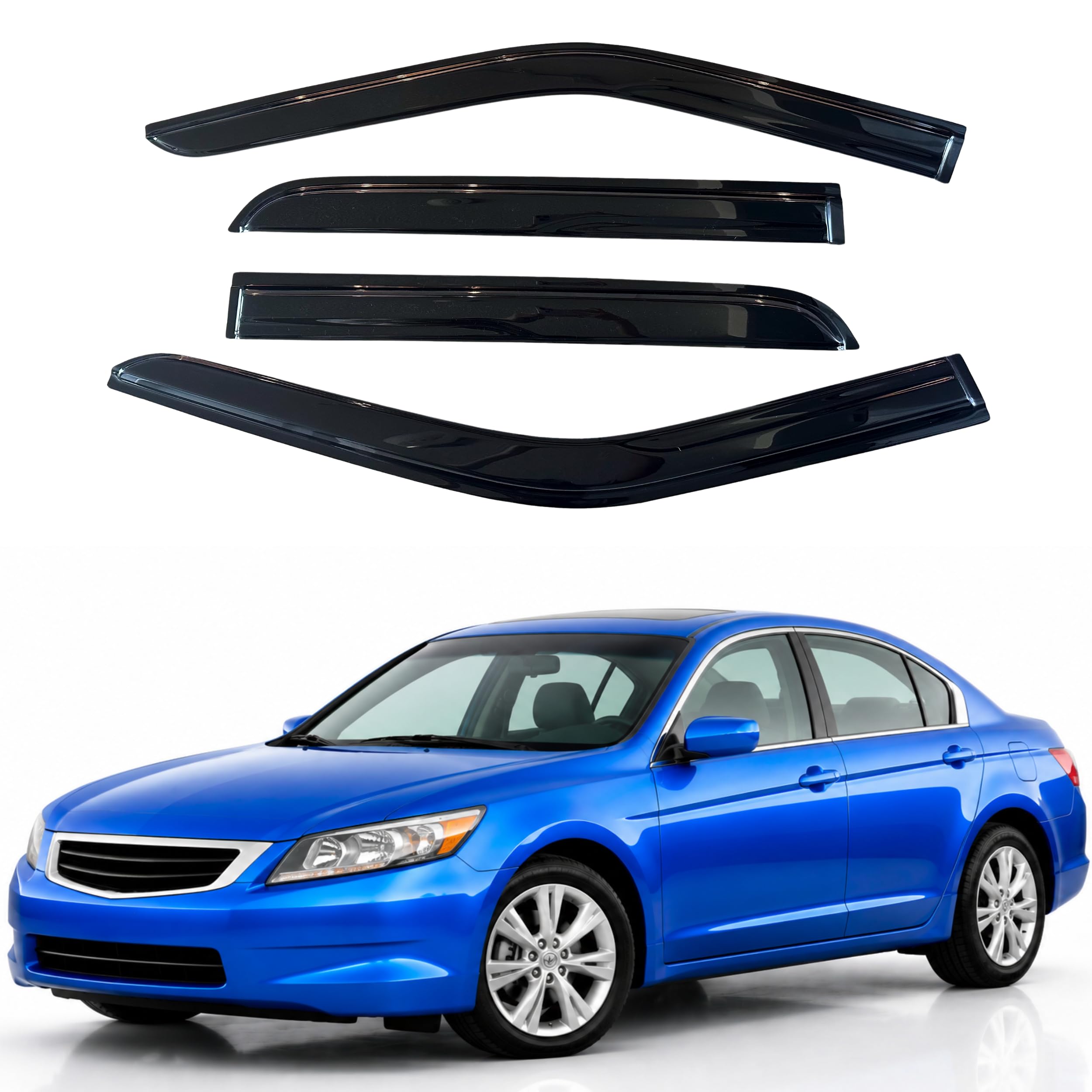 IG Window Visors Fit for 2008-2017 Honda Accord, Out-Channel Rain Guards Vent Wind Deflectors 4PC, Car Accessories for 08-17 Accord (Sedan Only)