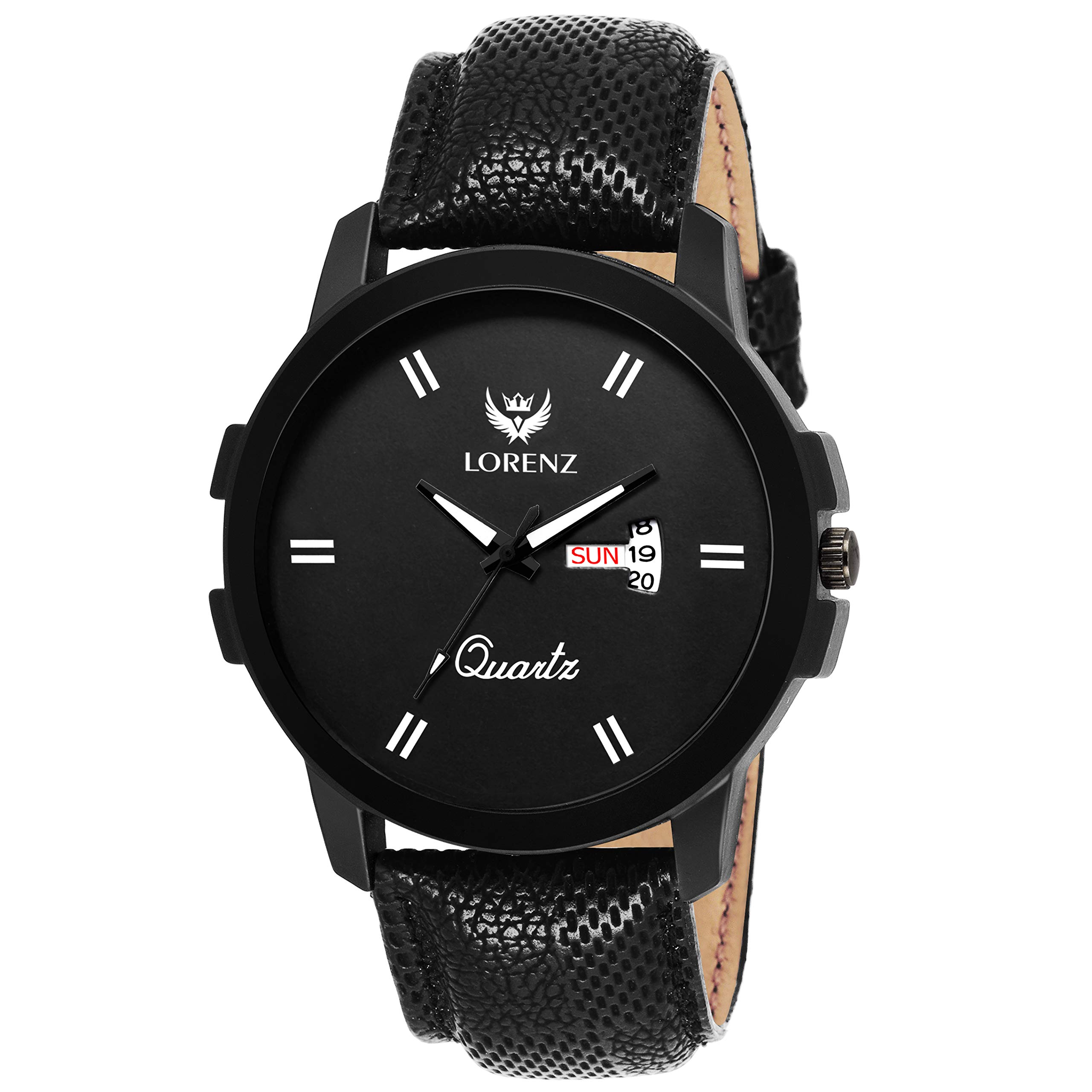 LORENZ Analogue Black Dial Leather Strap Day & Date Watch for Men- MK-209W (B07KQCWNBJ) Amazon Price History, Amazon Price Tracker
