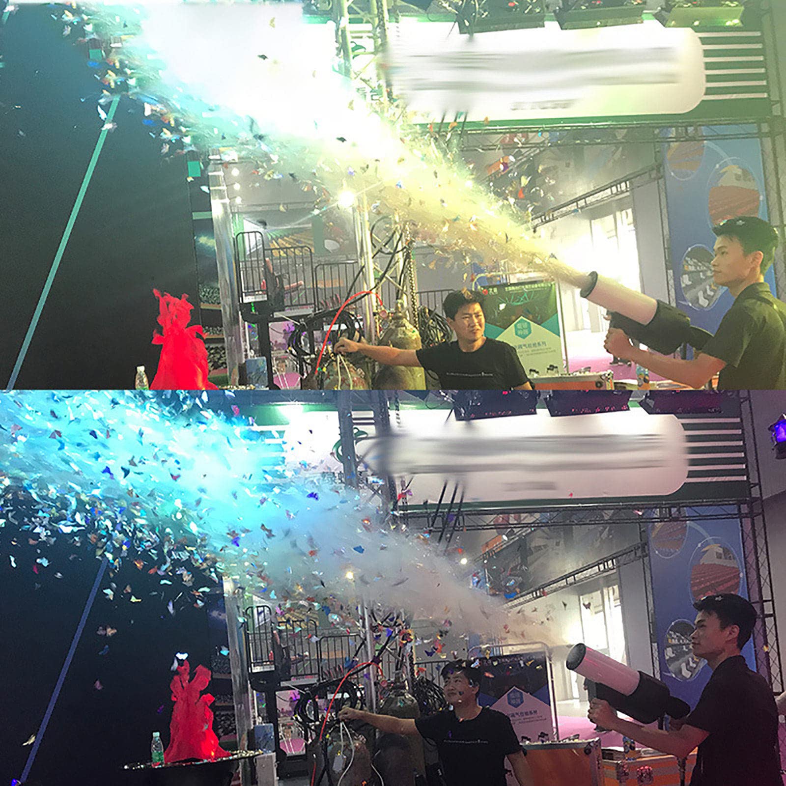Pistola De Co2 Led 2 En 1 Y Cañnón De Confeti, Tirador De Confeti De Máquina De Humo, Regalo De Boda para Interiores Y Exteriores, con Una Tubería De Gas De 3 M