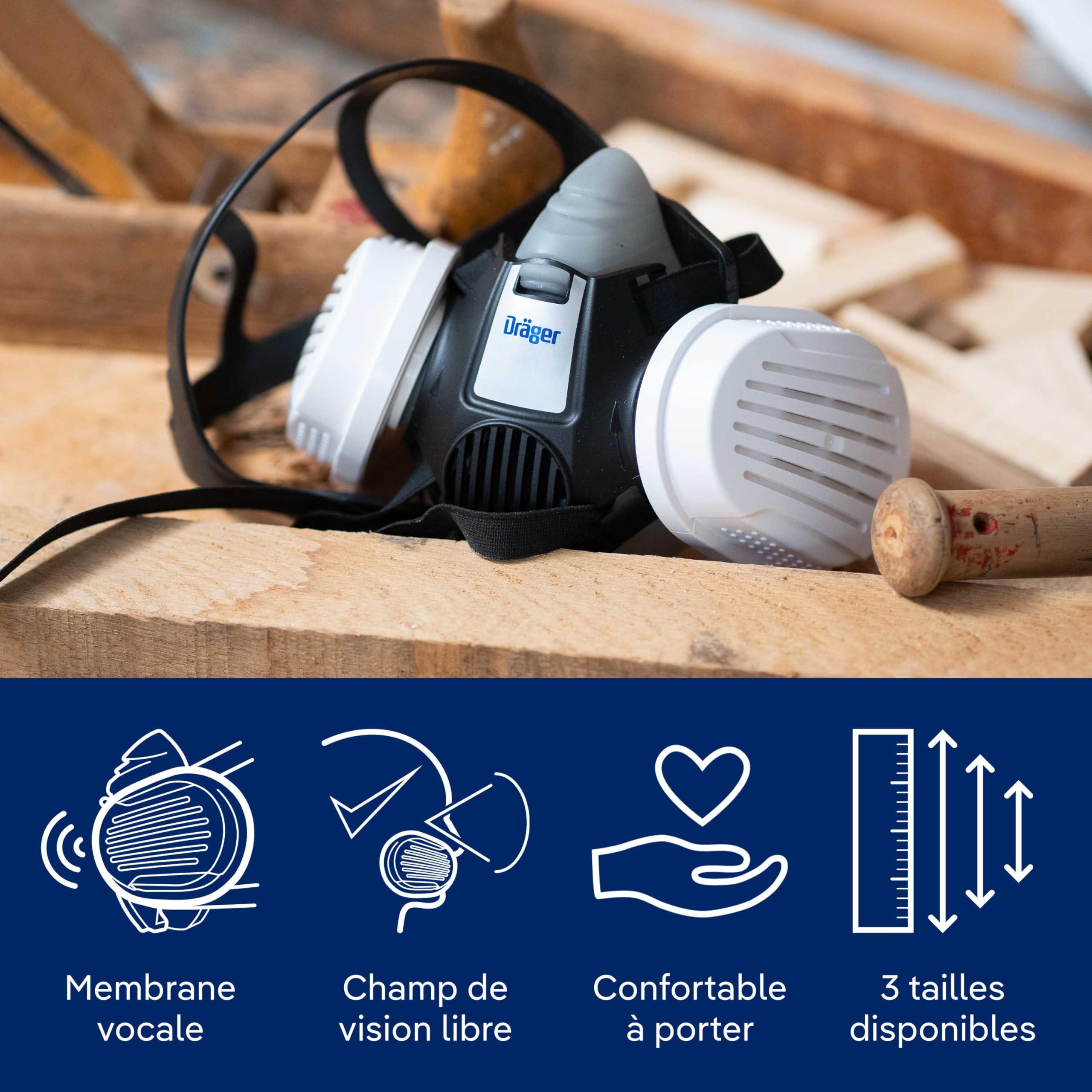 Dräger X-plore 3300 Masque de protection respiratoire réutilisable | Demi-masque en taille S, M ou L, sans filtre