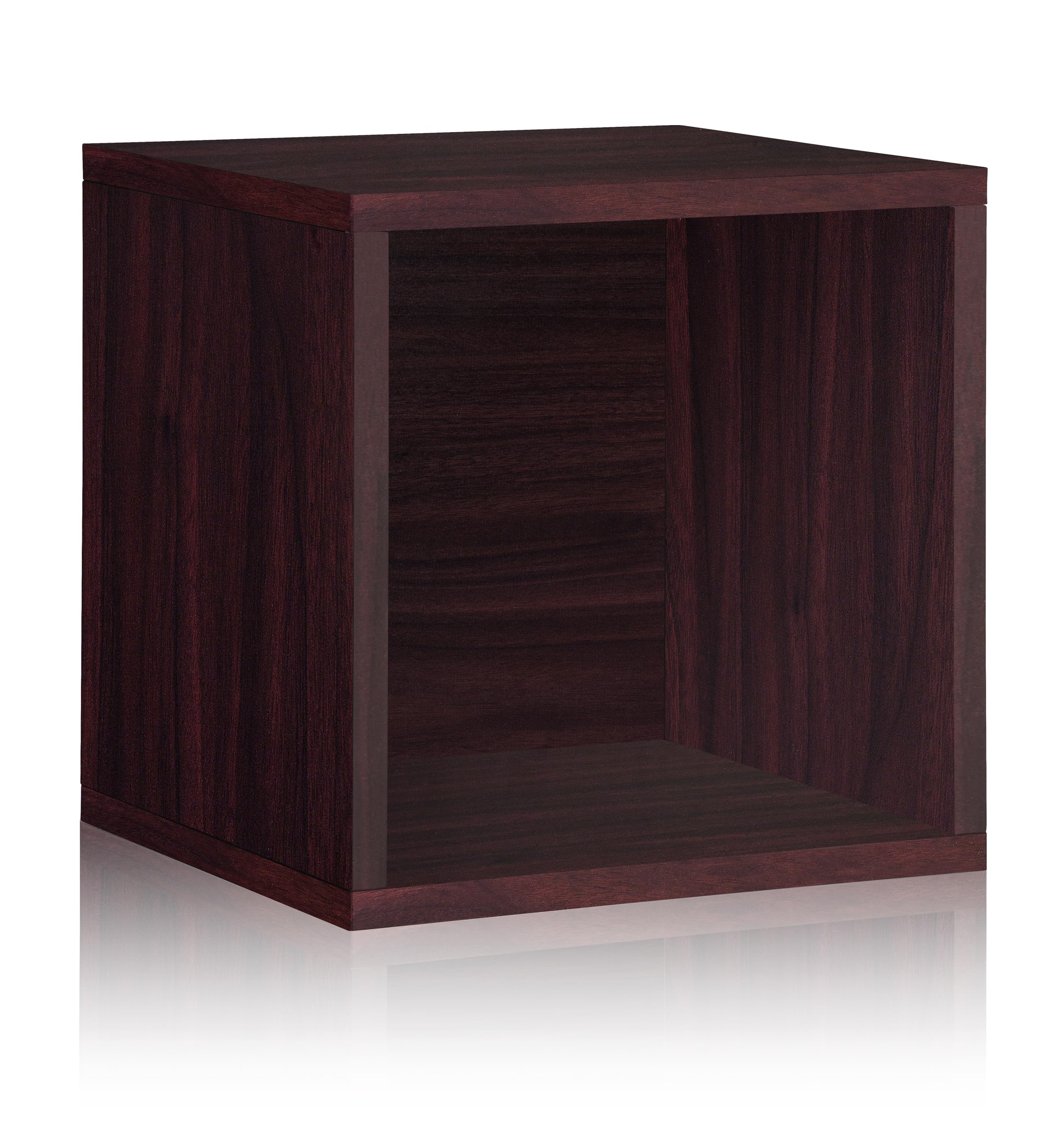 Way Basics Vinyl Record Storage Cube Extra Large Stackable LP Record Album Shelf, Espresso Wood Grain (tool-free assembly and uniquely crafted from sustainable non toxic zBoard paperboard)