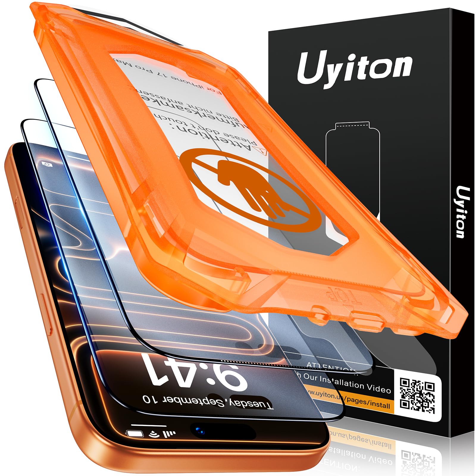 Uyiton Compatible with iPhone 17 Pro Max Matte Screen Protector - Anti-Fingerprint [Easy to Install] Shatterproof Full Coverage Smooth as Silk 9H