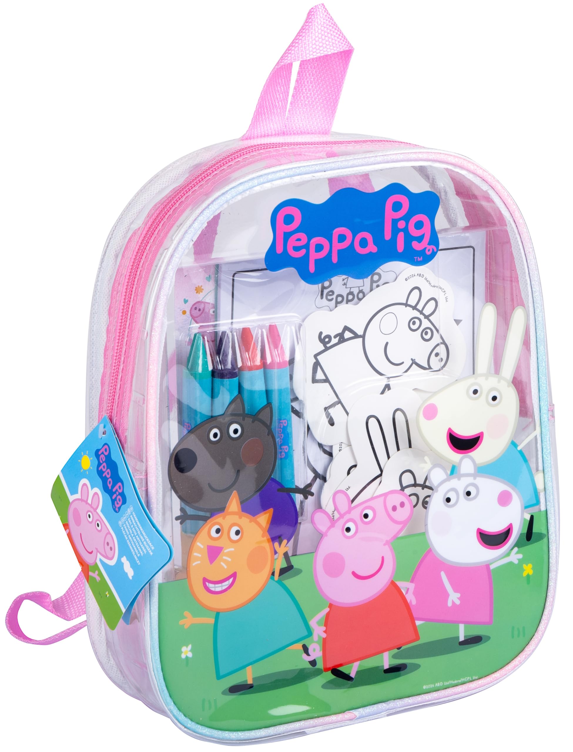 Peppa Pig Rucksack Filled With Art Craft & Colouring In Backpack Girls Schoolbag