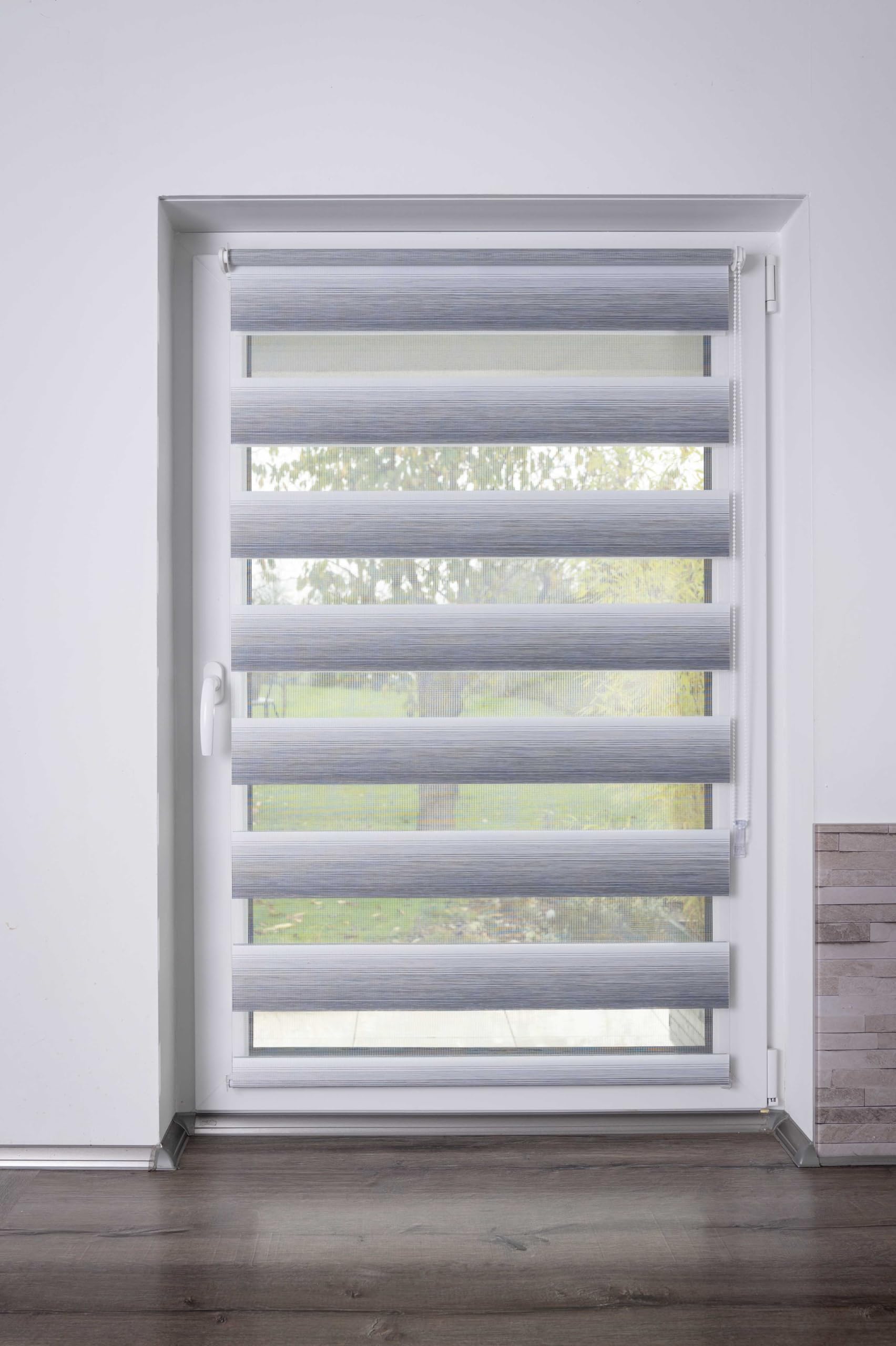 Khome K-Home® Klemmfix Doppelrollo Madrid ohne Bohren Farbverlauf Grau B130 x H150 cm – Bild 4