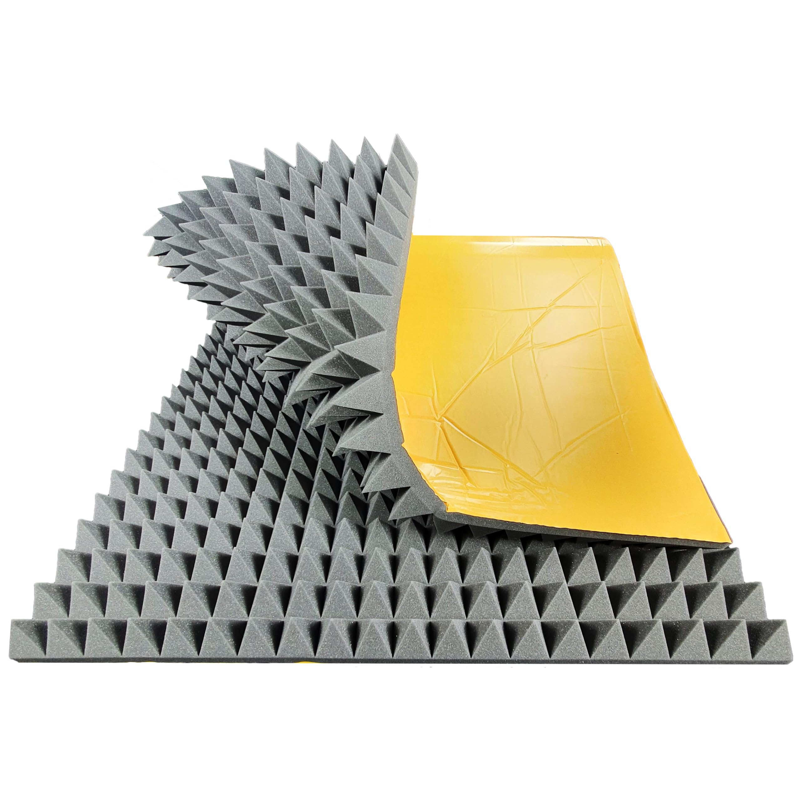 Mousse acoustique pyramidale autocollante 100 x 200 x 8 cm GMP Tech Beauty of Sound – Isolation en mousse pour salle de jeux – Isolation acoustique murale dans le studio de musique – Mousse acoustique