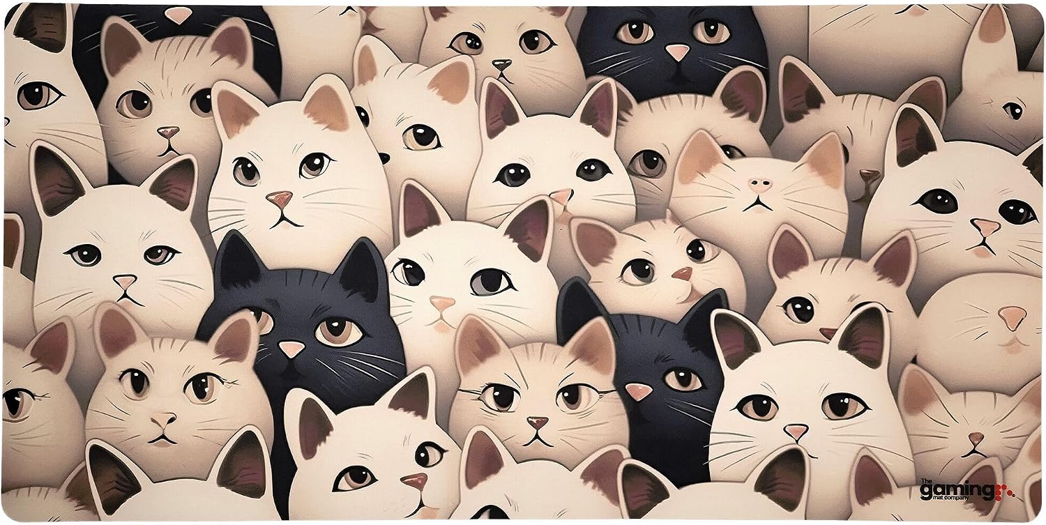 Cats MTG Playmat & Mouse Pad 28" x 14" | Compatible with Magic: The Gathering cards, Cats design with a non-slip rubber base for stable gameplay.