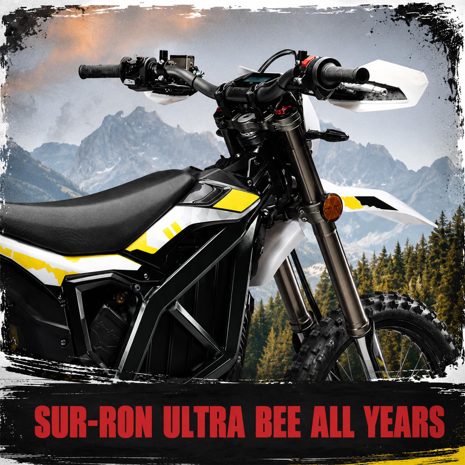Manubrio Moto 28mm,CNC Alluminio Manubrio Moto Universale per bici elettrica Sur Ron ULTRABEE Ultra Bee-Nero