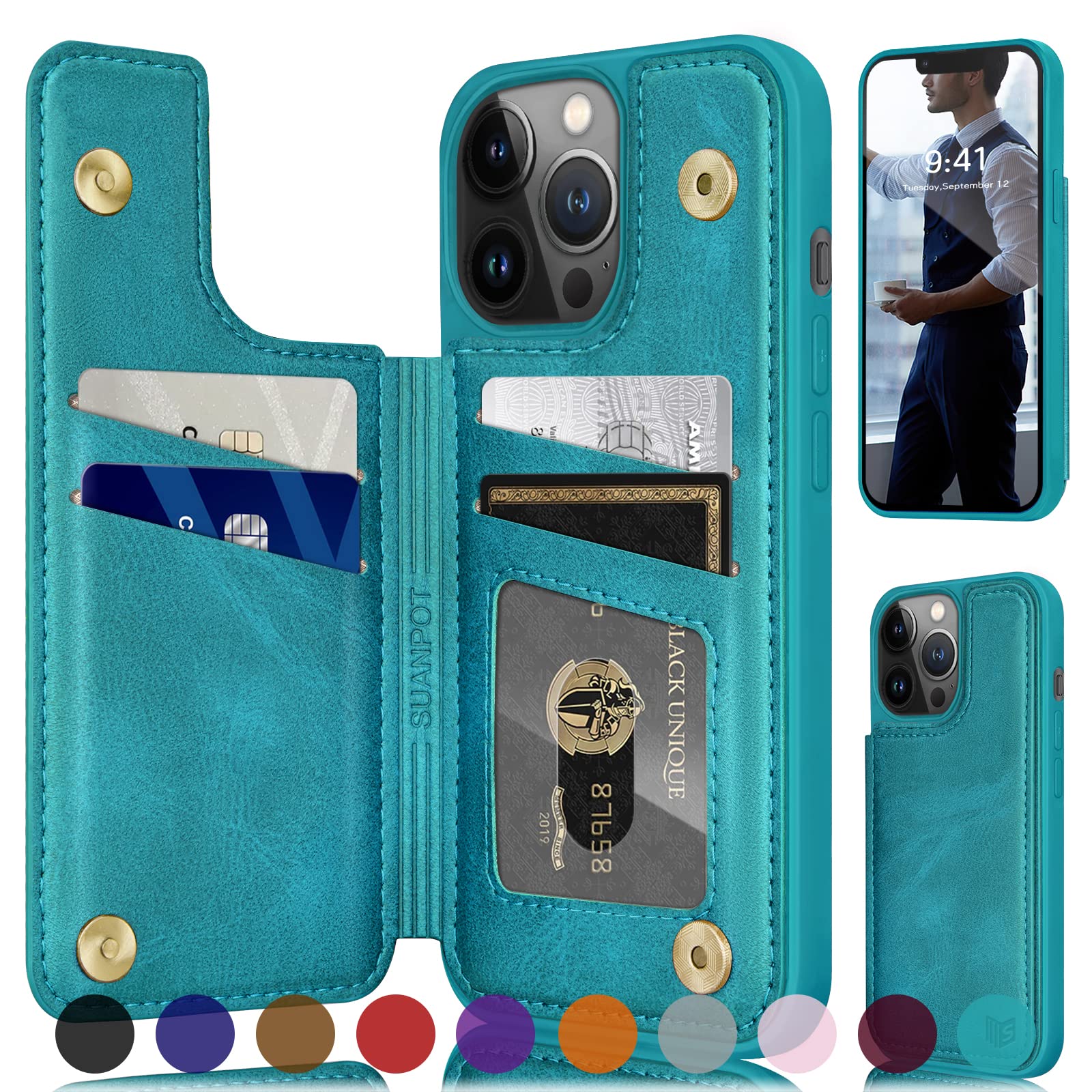 Amazon.co.jp: SUANPOT iPhone 14 Pro Max用 6.7インチ 財布型ケース  