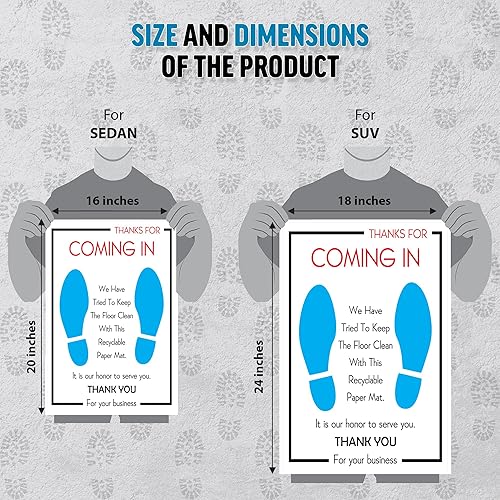 Miniatura 9 de Alfombrillas de papel resistentes para automóviles - Alfombrillas desechables para automóviles - Protector desechable para piso de automóvil -