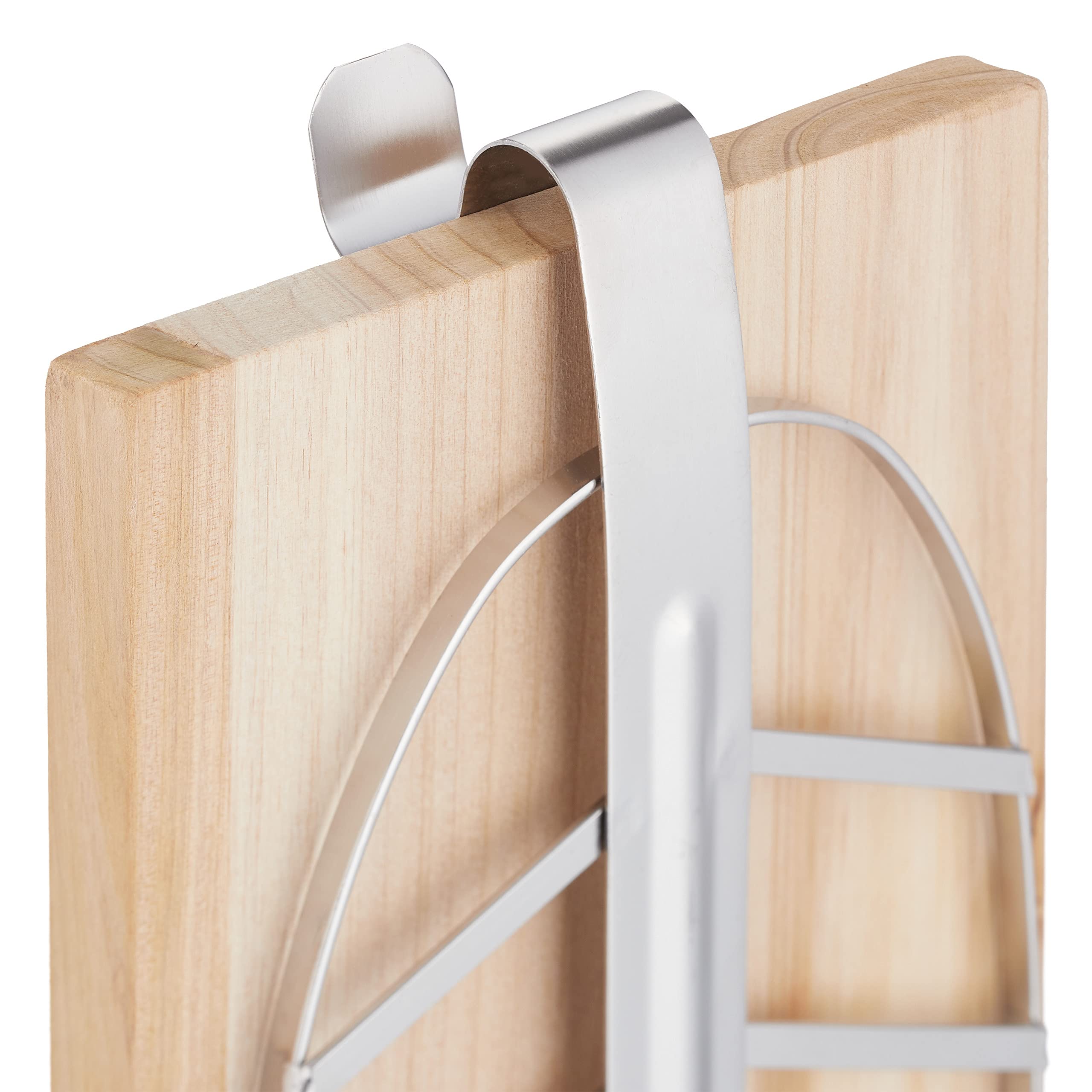 Relaxdays Tablas Asar Salmón, Set 2, Madera Cedro, Soporte Reclinable Acero Inoxidable, Ahumador, 57x20x5,5 cm, Natural