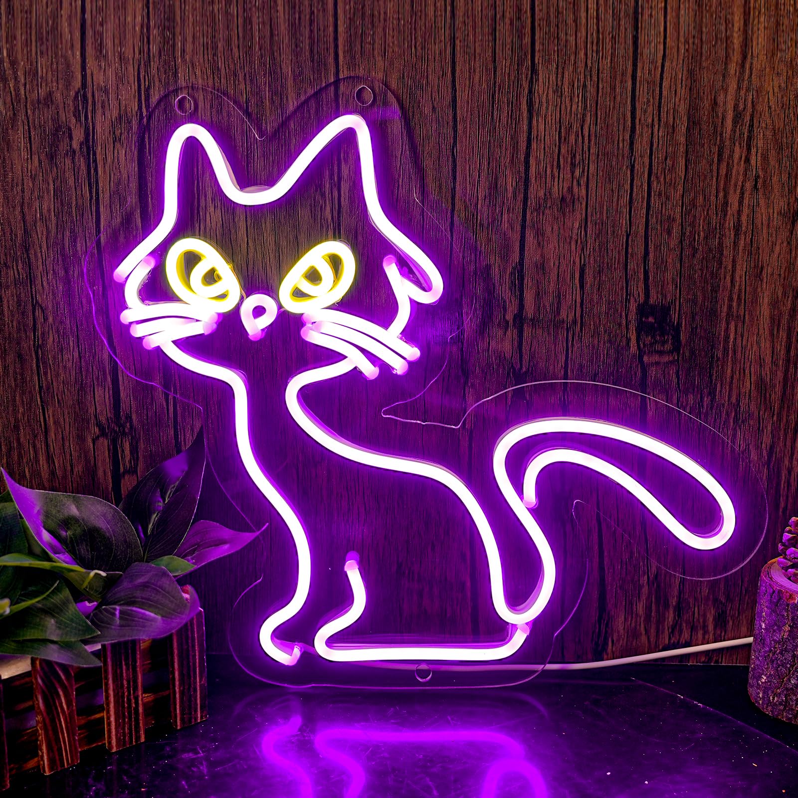 Amazon.co.jp: KANAYA 猫ネオンサイン、ハロウィンデコレーションLED