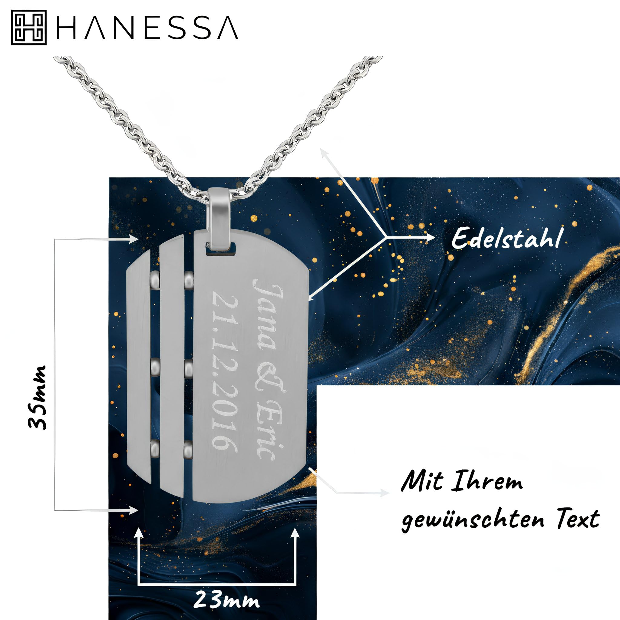 2 Stück Personalisierte Kette mit Gravur Edelstahl 50 cm mit Anhänger Herz Puzzle - Personalisierte Geschenke für Damen Herren Freundin Freund - Partner Halskette für Sie und Ihn